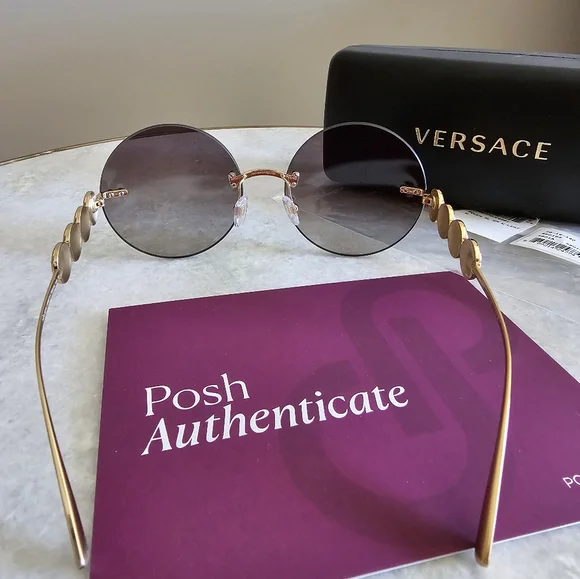 NWT-Versace Greca Coin Medusa Sunglasses - Picture 6 of 11